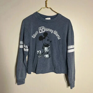 Disney Parks Blue Vintage Style Mickey Crop L/S Size‎ S